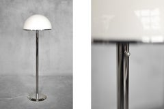 Vintage Swedish Chrome and White Acrylic Floor Lamp from Nybro Armaturfabrik