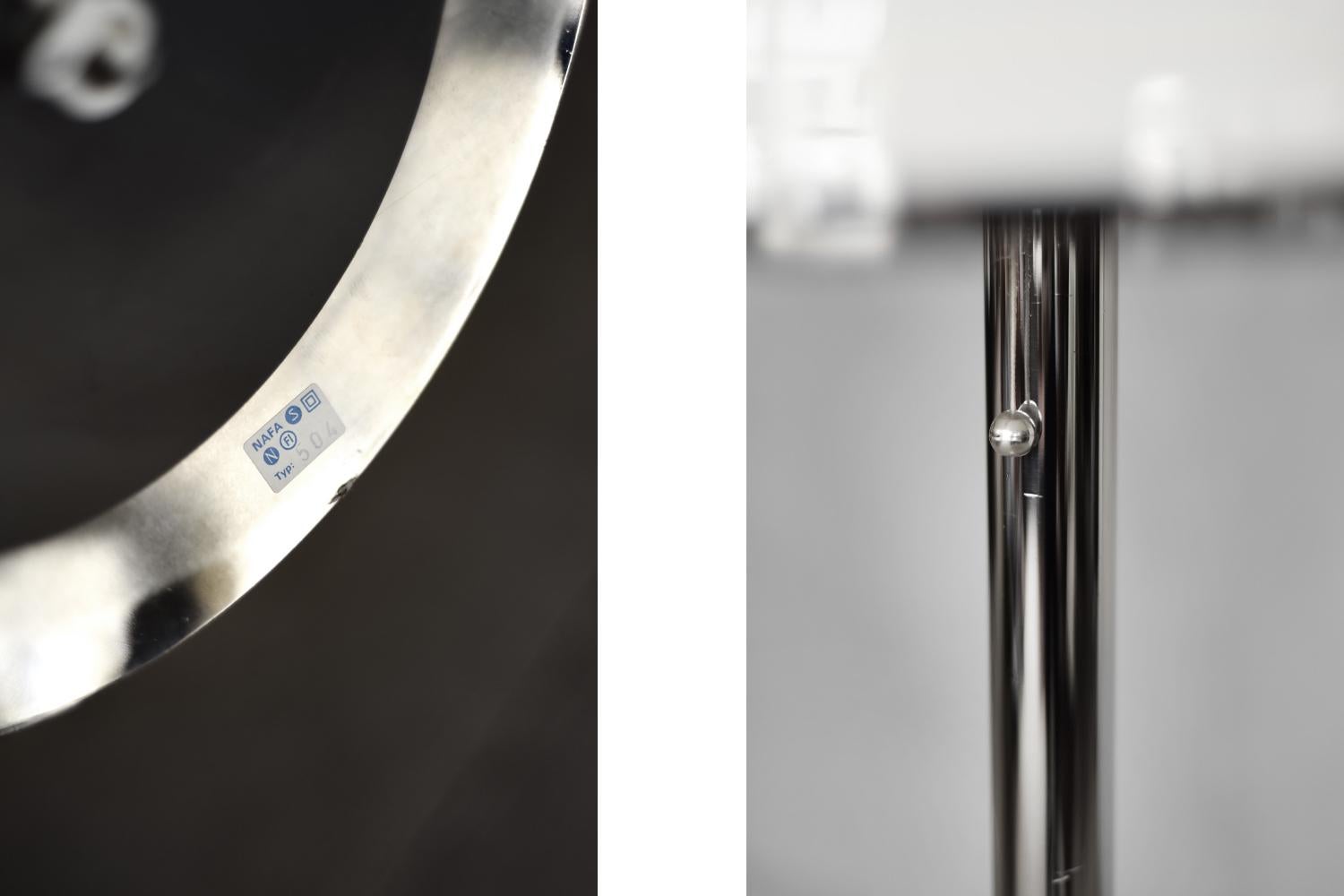 Mid-Century Modern Vintage Swedish Chrome and White Acrylic Floor Lamp from Nybro Armaturfabrik en vente