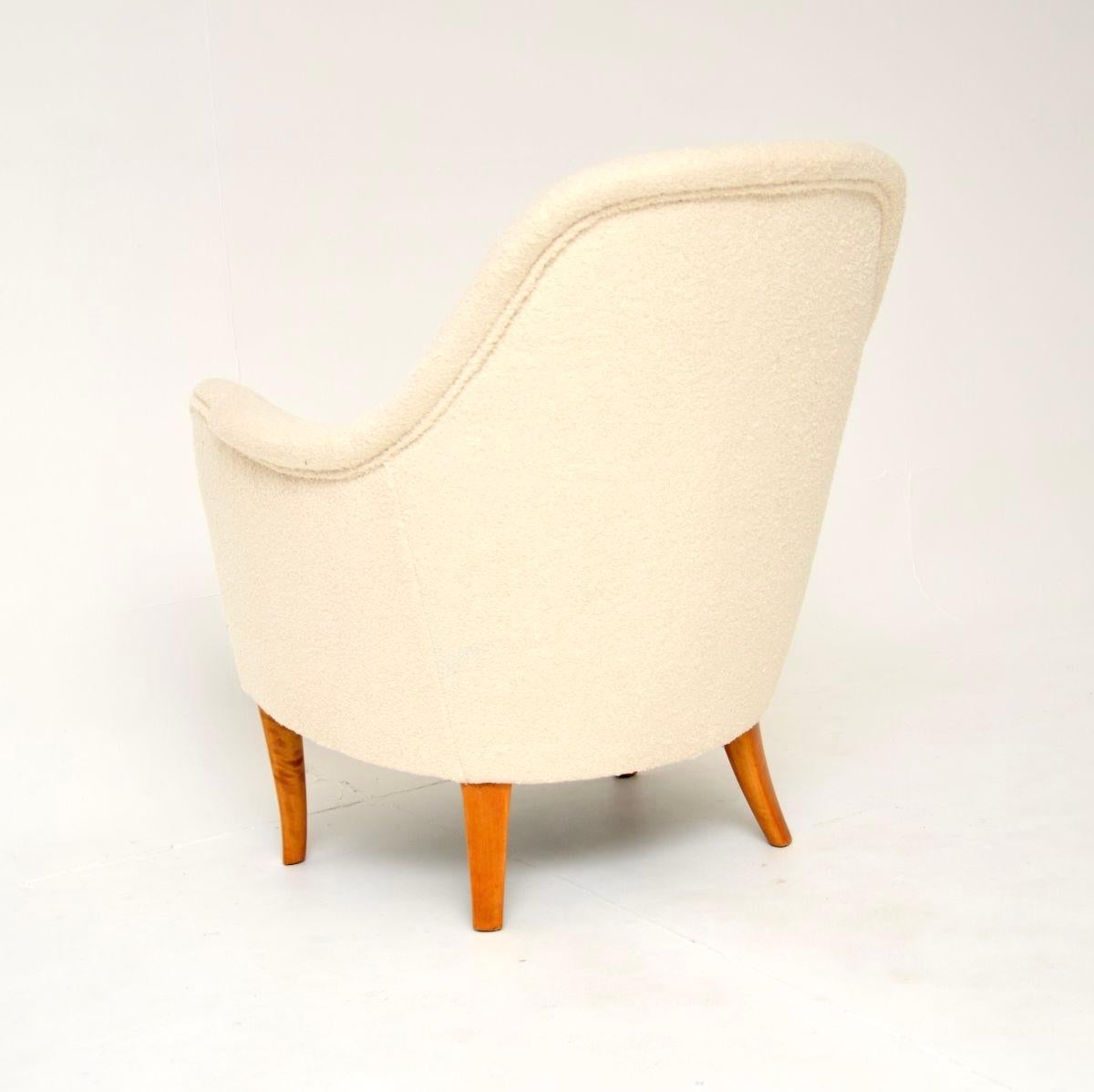 Sillón sueco vintage Cirkus de Carl Malmsten mediados del siglo XX en venta