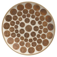 Placa sueca vintage de cobre para monedas