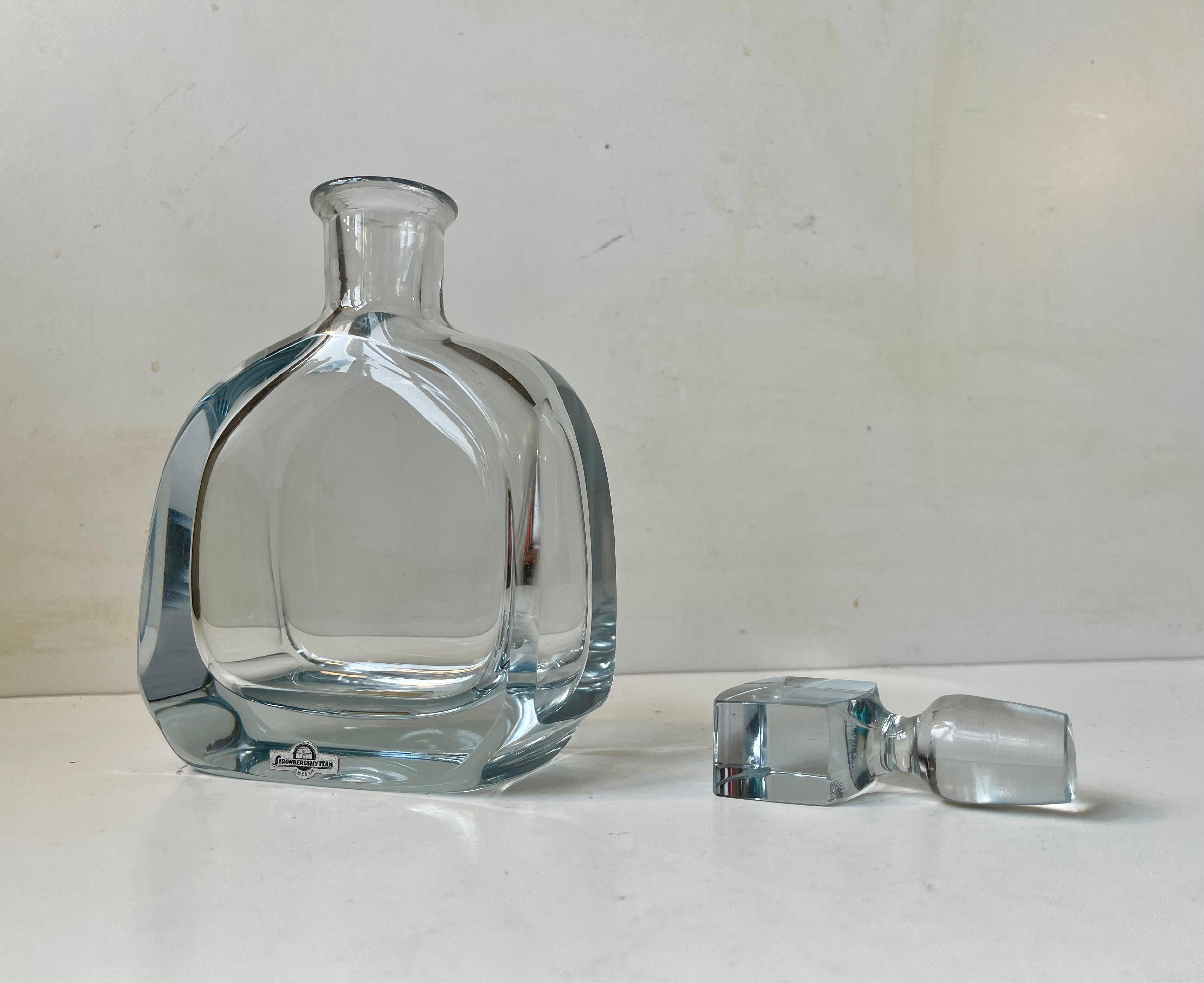 Vintage Swedish Crystal Decanter from Strömbergshyttan, 1950s For Sale 1