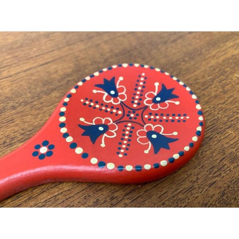Vintage Swedish Dala Style Cooking Spoon In Excellent Condition For Sale In Hamburg, DE