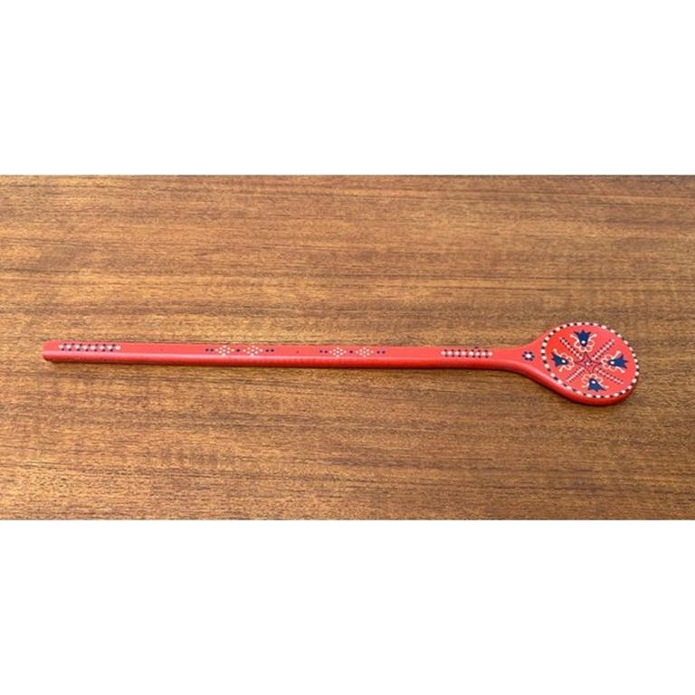 20th Century Vintage Swedish Dala Style Cooking Spoon For Sale