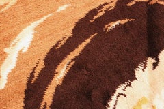 Vintage Swedish Deco Round Rug. 7 ft 3 in x 7 ft 3 in