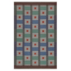 Antique Swedish Deco Rug, Signed TPB