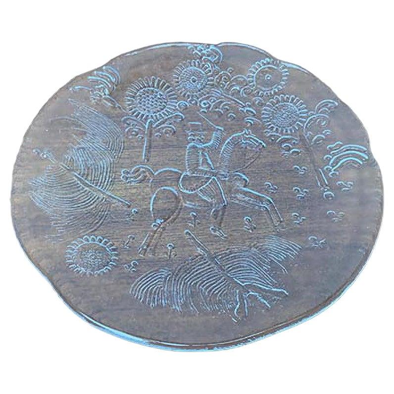 Placa sueca vintage de cristal Doran de Goran Warff para Kosta Boda