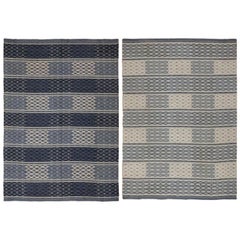 Vintage Swedish Double-Sided Kilim. Size: 4 ft 6 in x 6 ft 3 in (1.37 m x 1.9 m)
