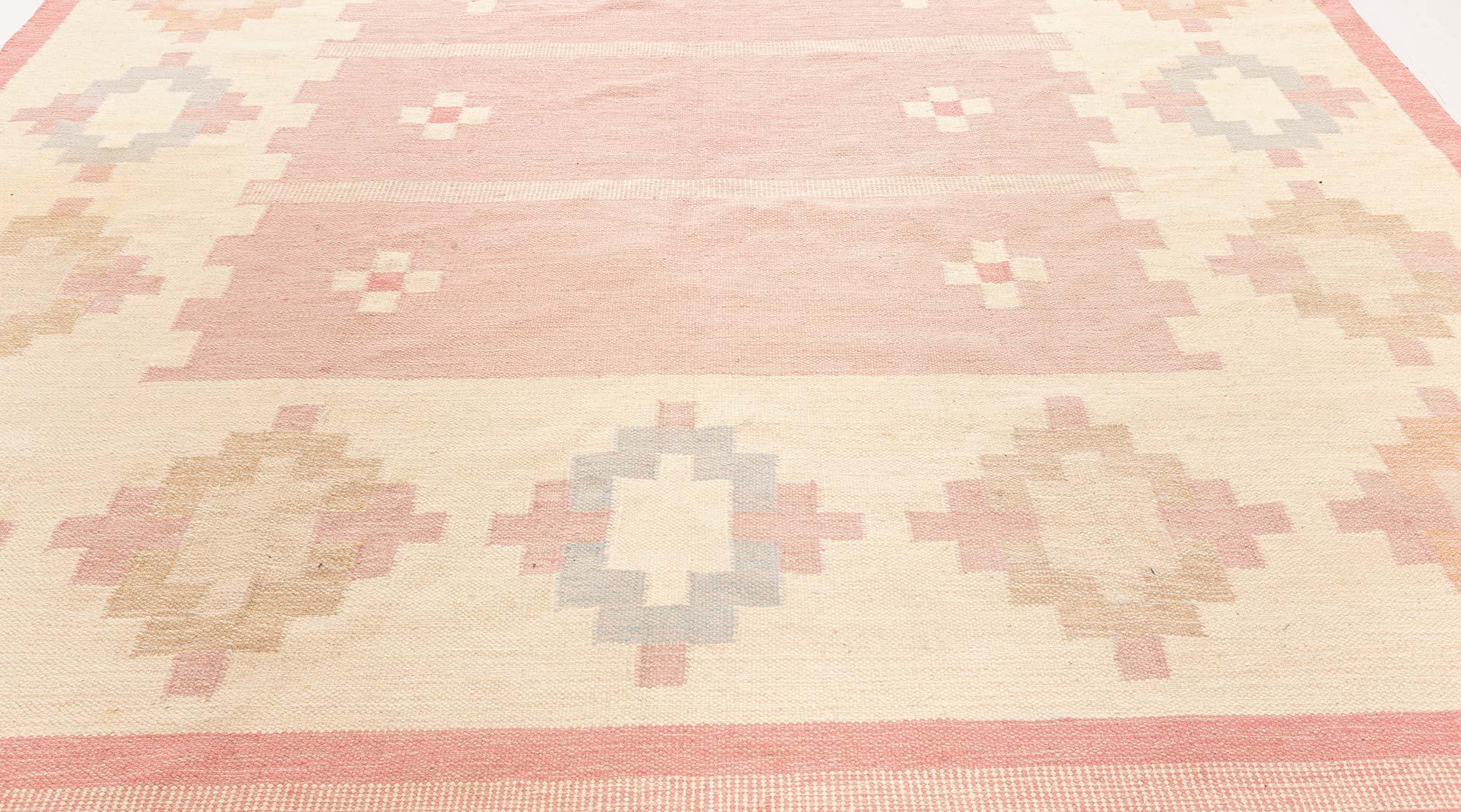 Mid-Century Modern Vintage Swedish Double Sided Rug For Sale