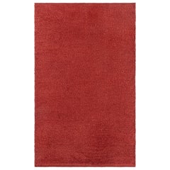 Schwedischer doppelgewebter Vintage-Teppich mit Florteppich in sattem Rot, Doris Leslie Blau