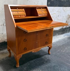 Vintage Swedish Drop-Leaf Secretaire Writing Desk c. 1950