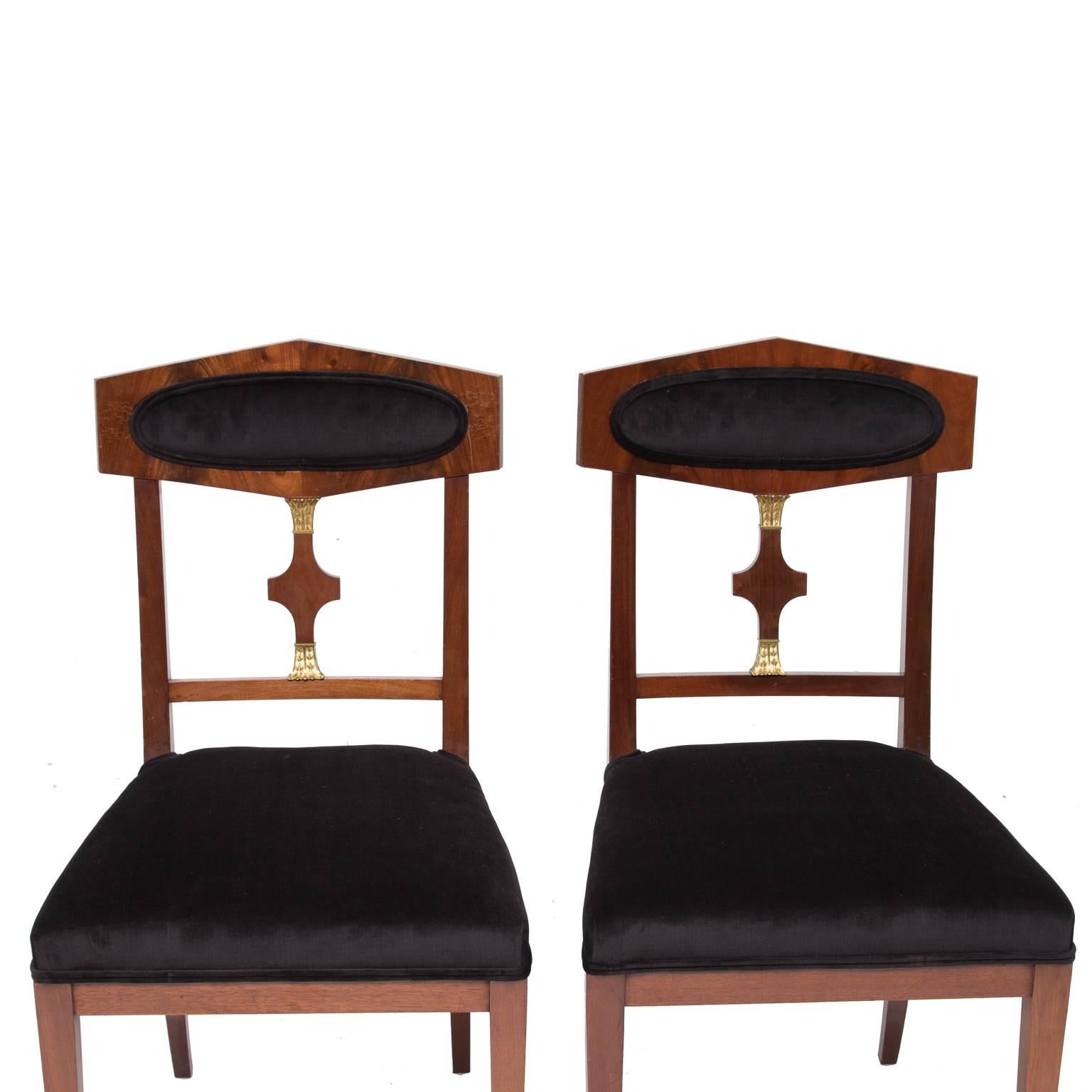 Vintage Swedish Empire Side Chairs 1