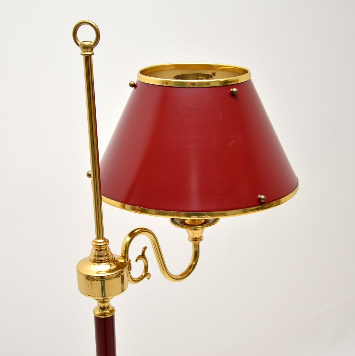 Mid-Century Modern Vintage Swedish Enameled Tole and Brass Floor Lamp by Borens