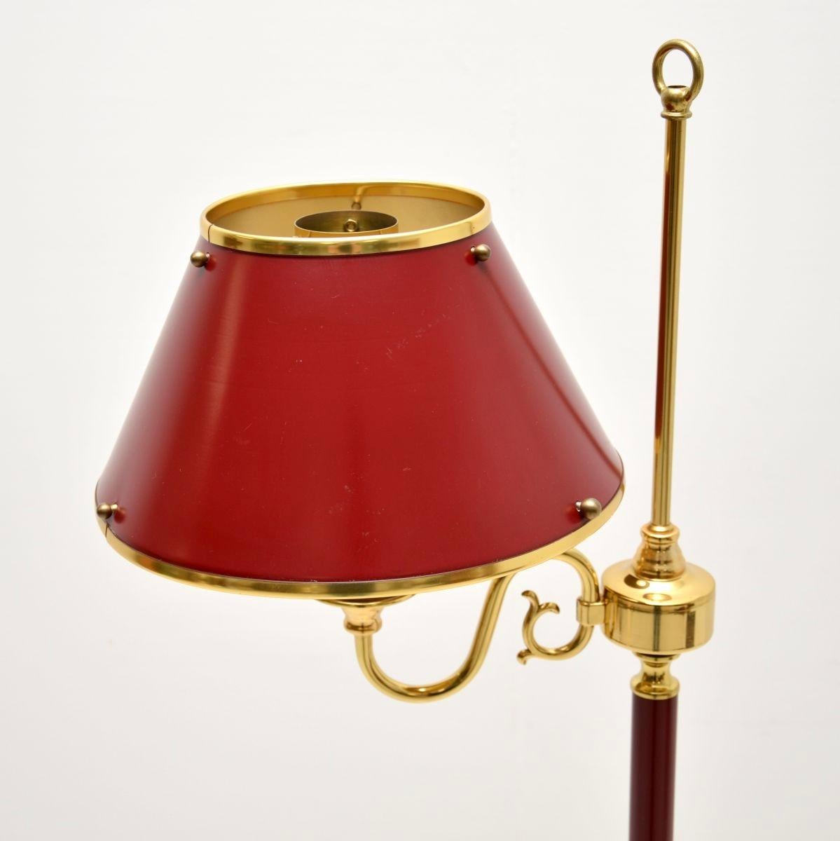 Vintage Swedish Enameled Tole and Brass Floor Lamp by Borens In Good Condition In London, GB