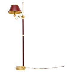 Retro Swedish Enameled Tole and Brass Floor Lamp by Borens