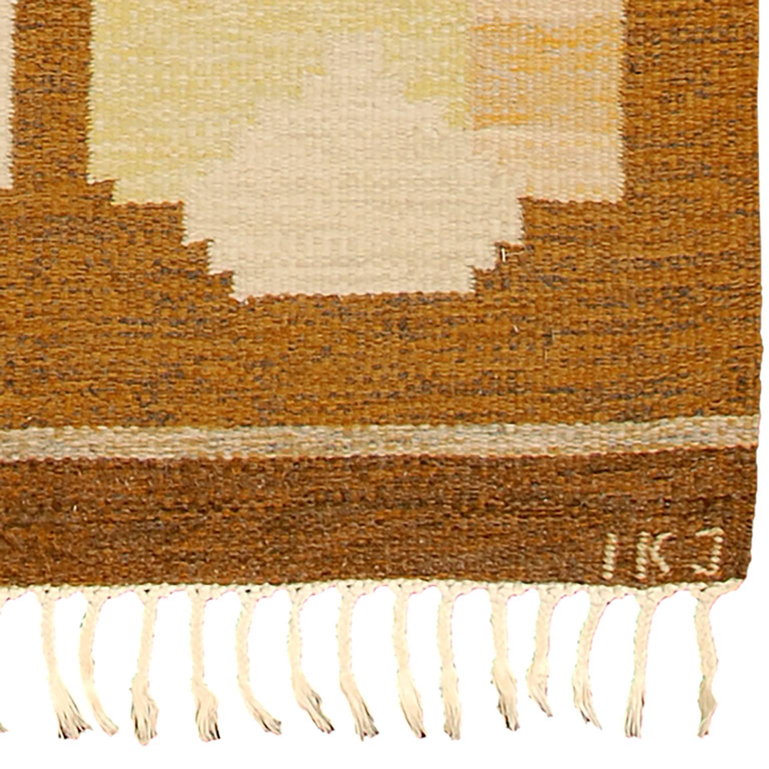 Vintage Swedish flat-weave carpet
Sweden, Initialed IKJ
100% wool
Handwoven.