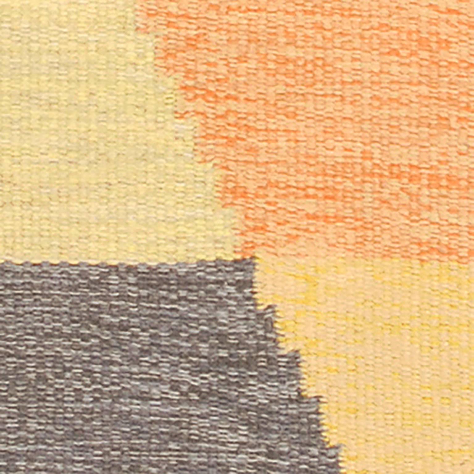 Scandinavian Modern Vintage Swedish Flat-Weave Carpet For Sale
