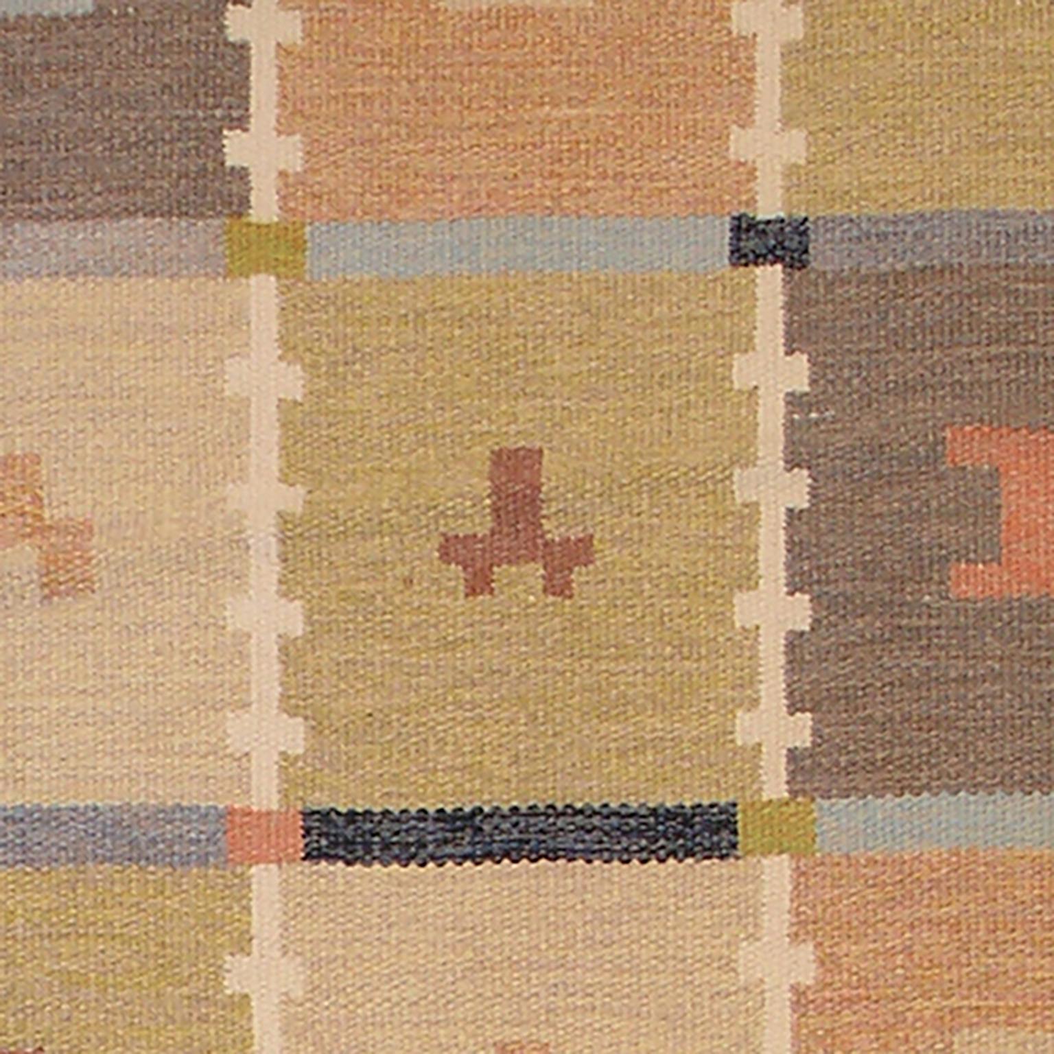 20th Century Vintage Swedish Flat-Weave Carpet For Sale