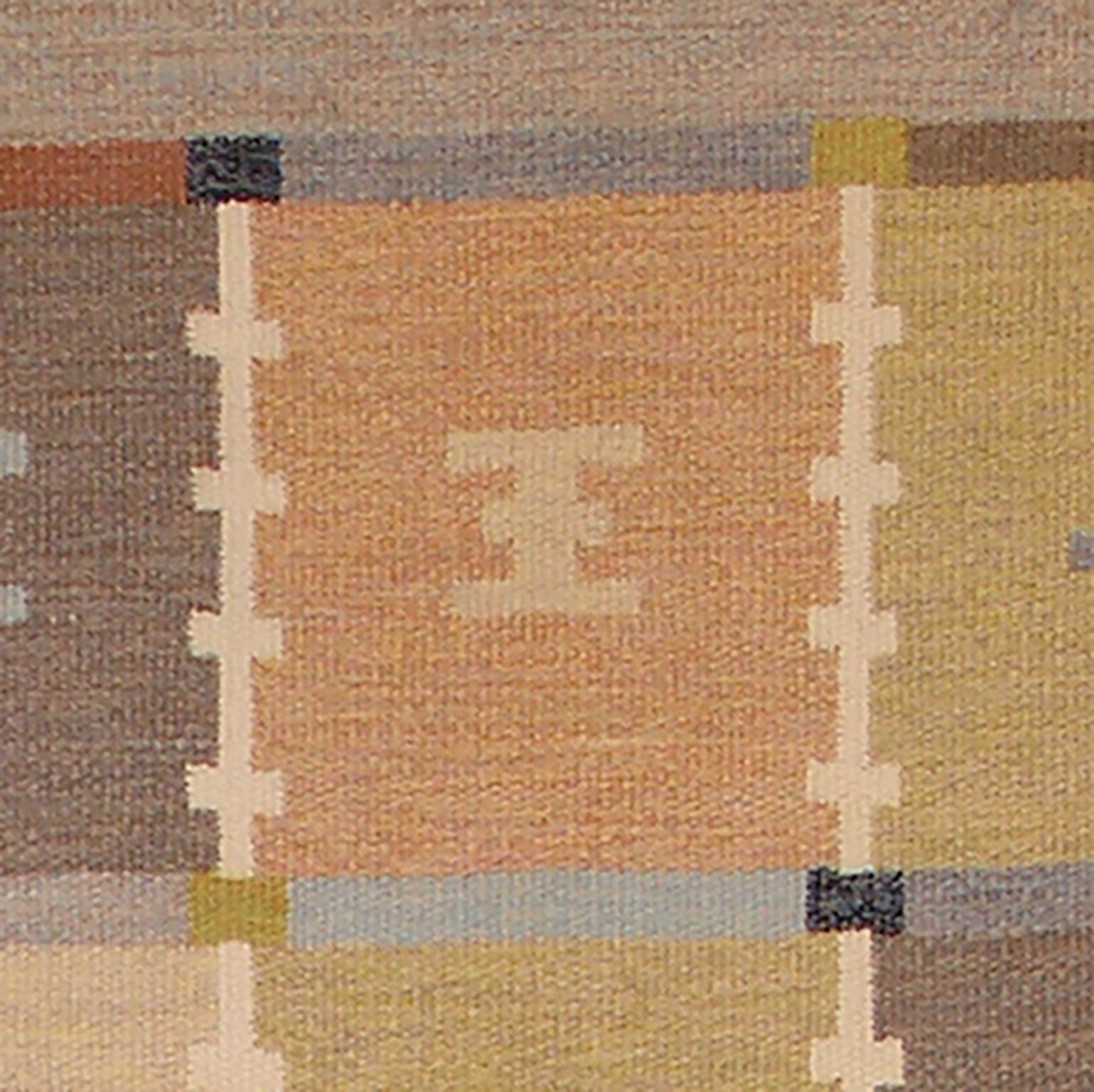 Wool Vintage Swedish Flat-Weave Carpet For Sale