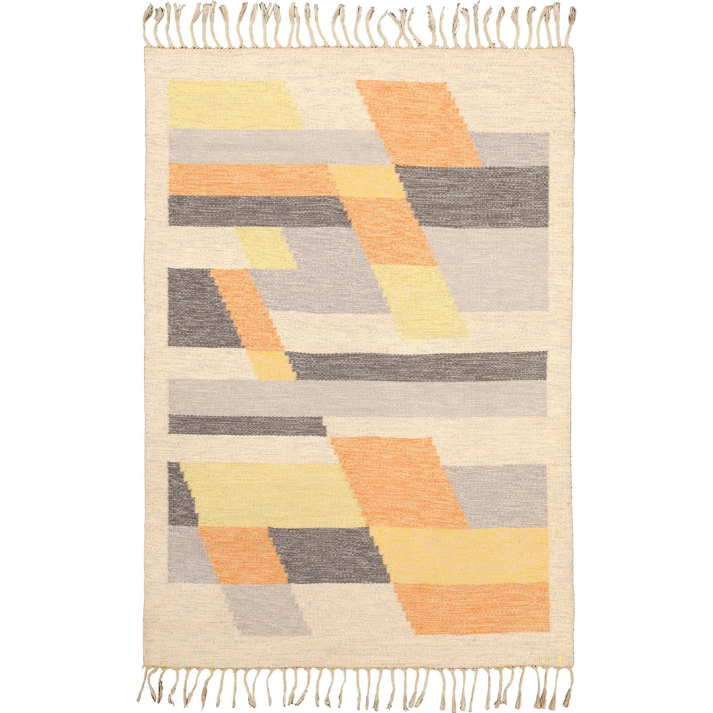 Vintage Swedish Flat-Weave Carpet