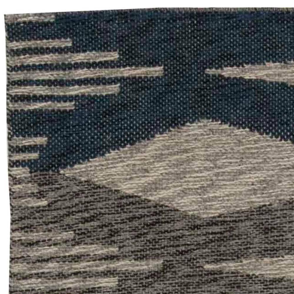 Vintage Swedish Flat-Weave Double-Sided Rug In Good Condition In New York, NY