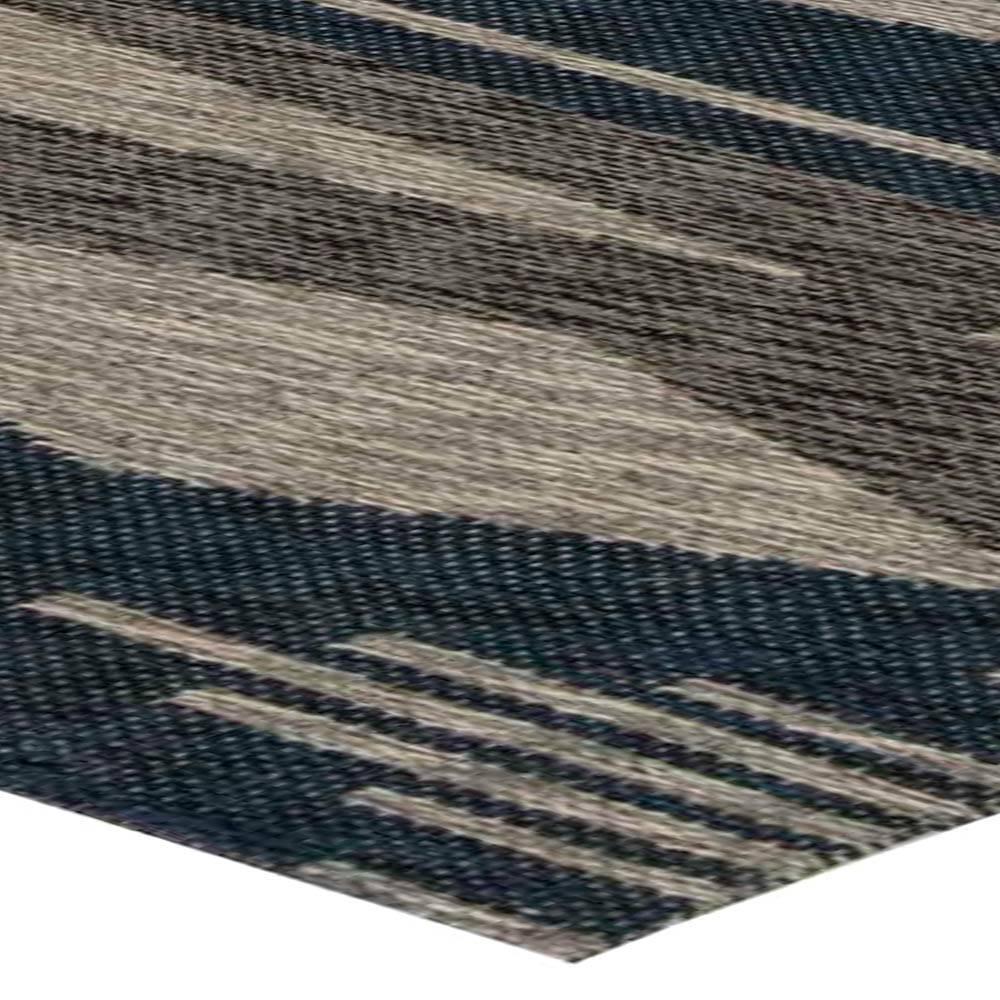 Wool Vintage Swedish Flat-Weave Double-Sided Rug