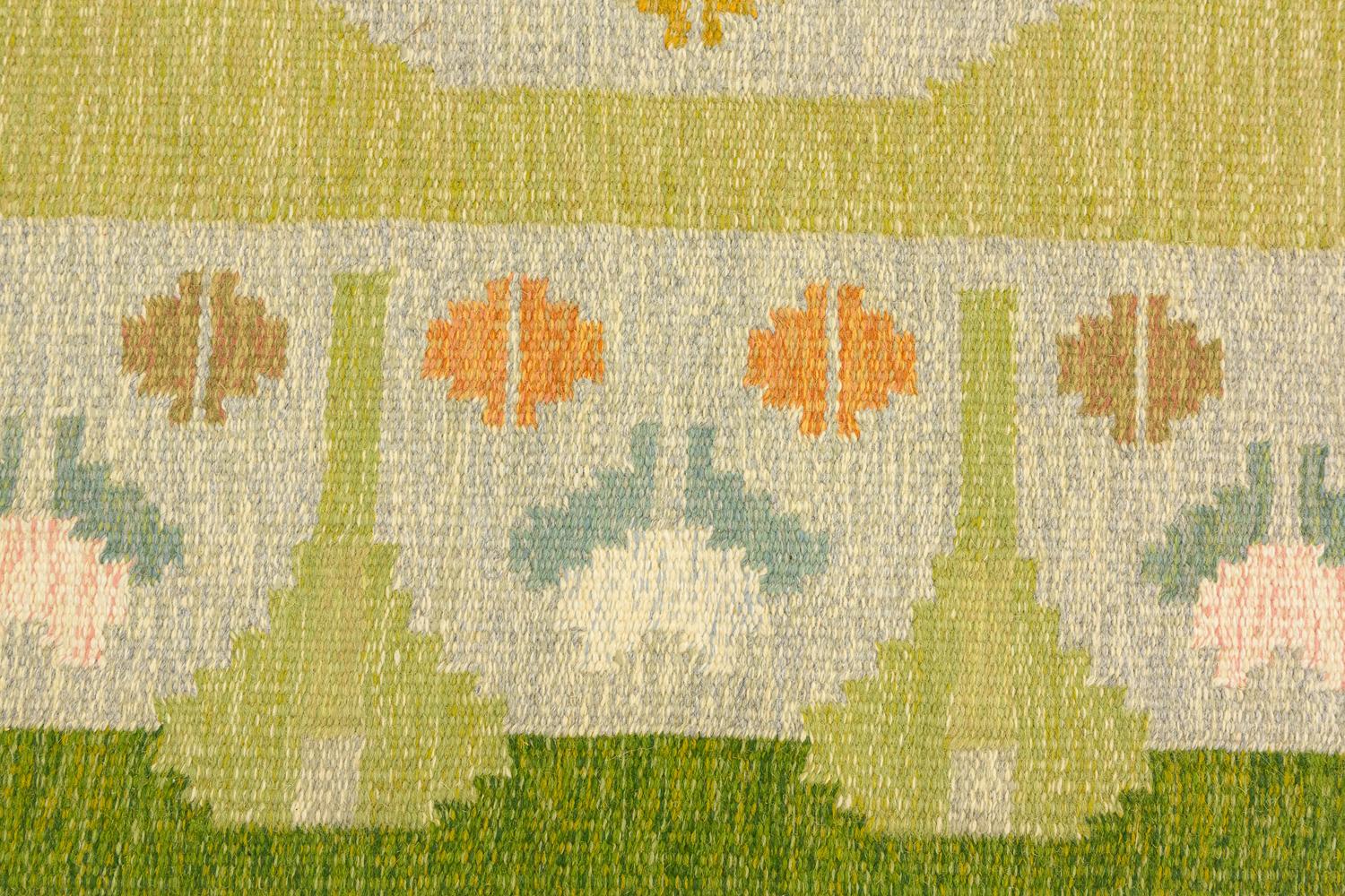 Scandinavian Modern Vintage Swedish Flat-Weave Kilim by Anna Joanna Angstrom, ca. 1950 For Sale