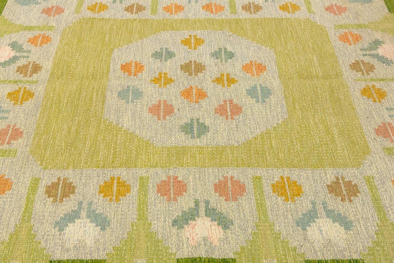 20th Century Vintage Swedish Flat-Weave Kilim by Anna Joanna Angstrom, ca. 1950 For Sale