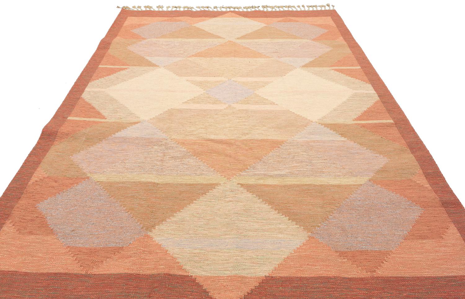 20th Century Vintage Swedish Flat-Weave Kilim by Anna Joanna Angstrom For Sale