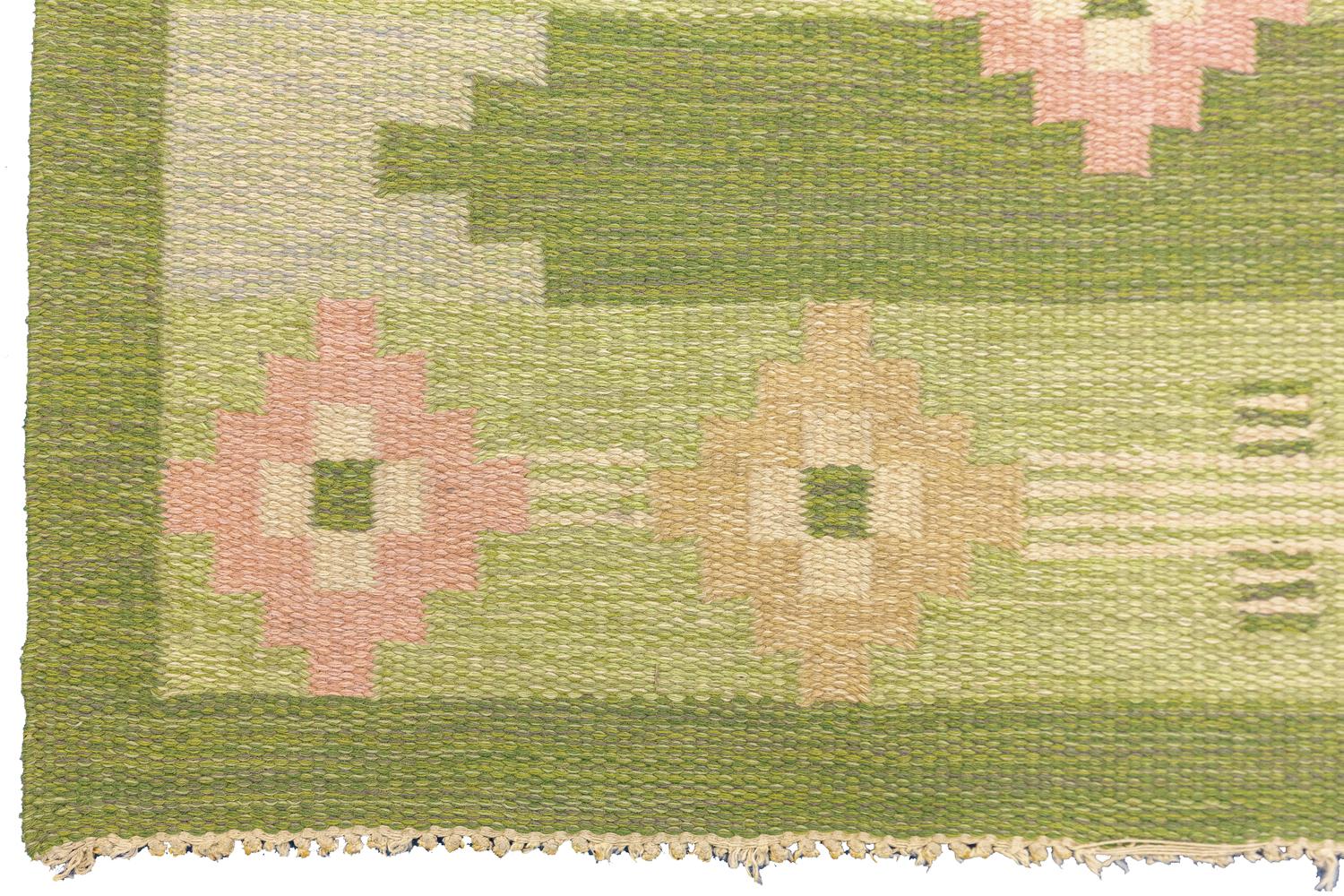 Vintage Swedish Flat-Weave Kilim by Ingegerd Silow, 1950-1970 In Good Condition In Ferrara, IT