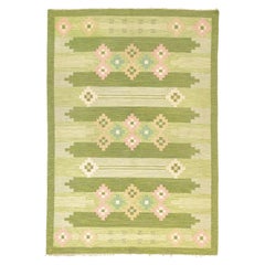 Tapis scandinave Rollakan tissé à plat par Ingegerd Silow