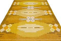 Vintage Swedish Flat-Weave Kilim by Ingegerd Silow, Ca. 1950