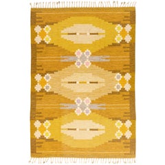 Vintage Swedish Flat-Weave Kilim by Ingegerd Silow, Ca. 1950