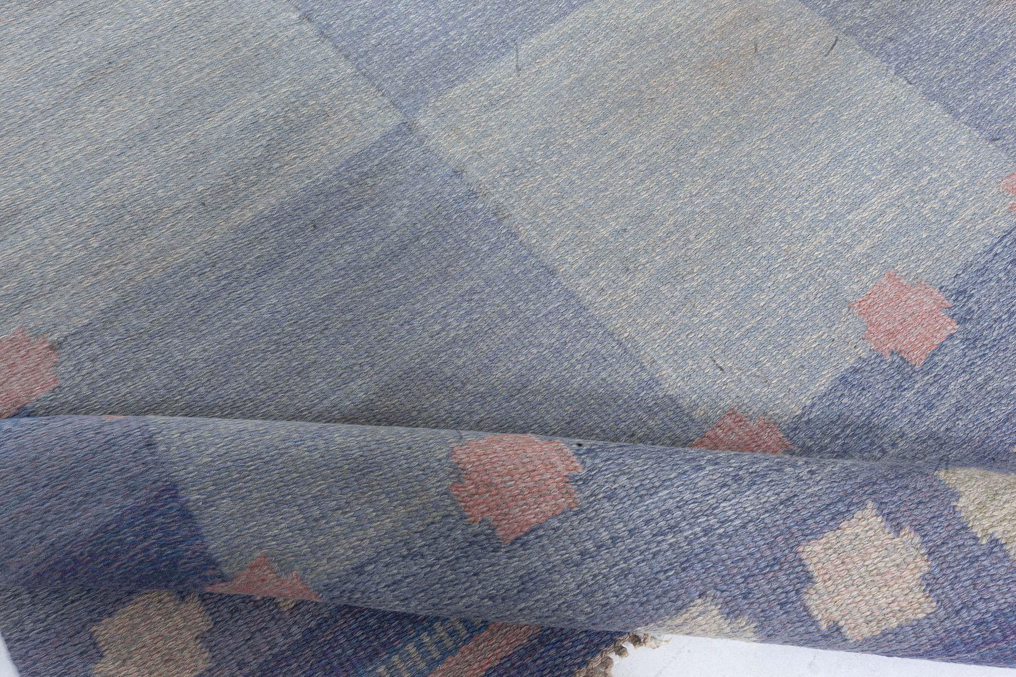 Wool Vintage Swedish Flat-Weave Rug by Agda Österberg, at Doris Leslie Blau For Sale