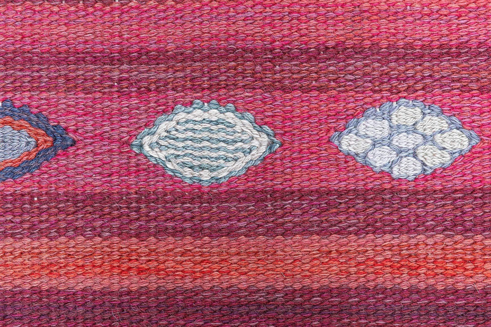 Tessuto a mano Tappeto svedese vintage a trama piatta di Barbro Nilsson da Doris Leslie Blau in vendita
