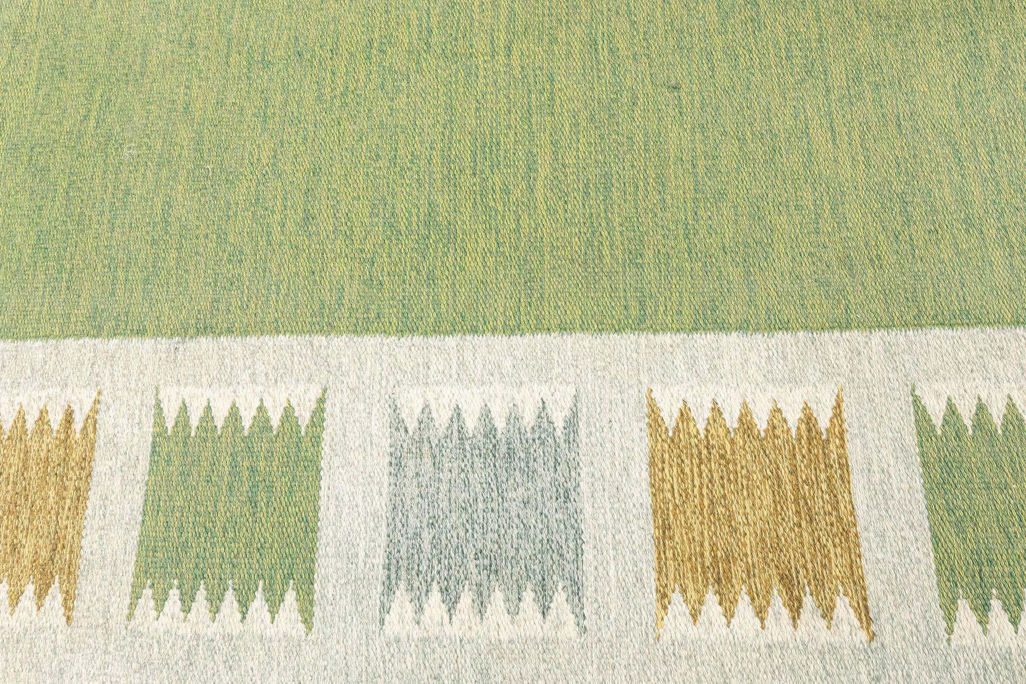Schwedischer Flachgewebe-Teppich von Bitte Ahlgren, Vintage (Skandinavisch) im Angebot