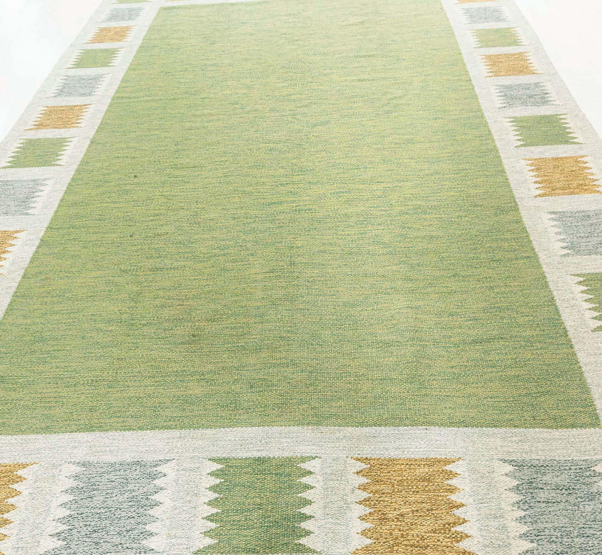 Schwedischer Flachgewebe-Teppich von Bitte Ahlgren, Vintage (Handgewebt) im Angebot