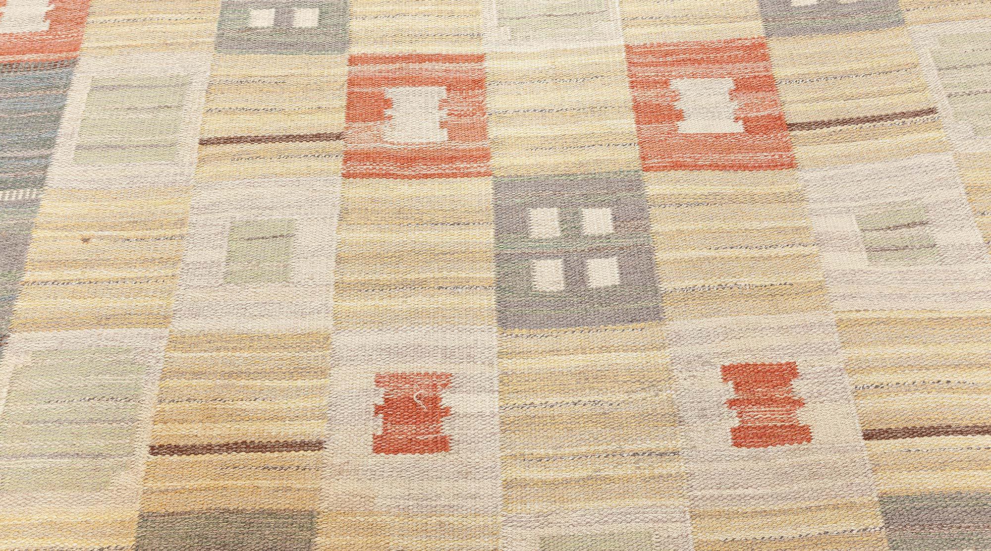 Swedish flat weave rug by Carl Dangel (CD)
Size: 6'5