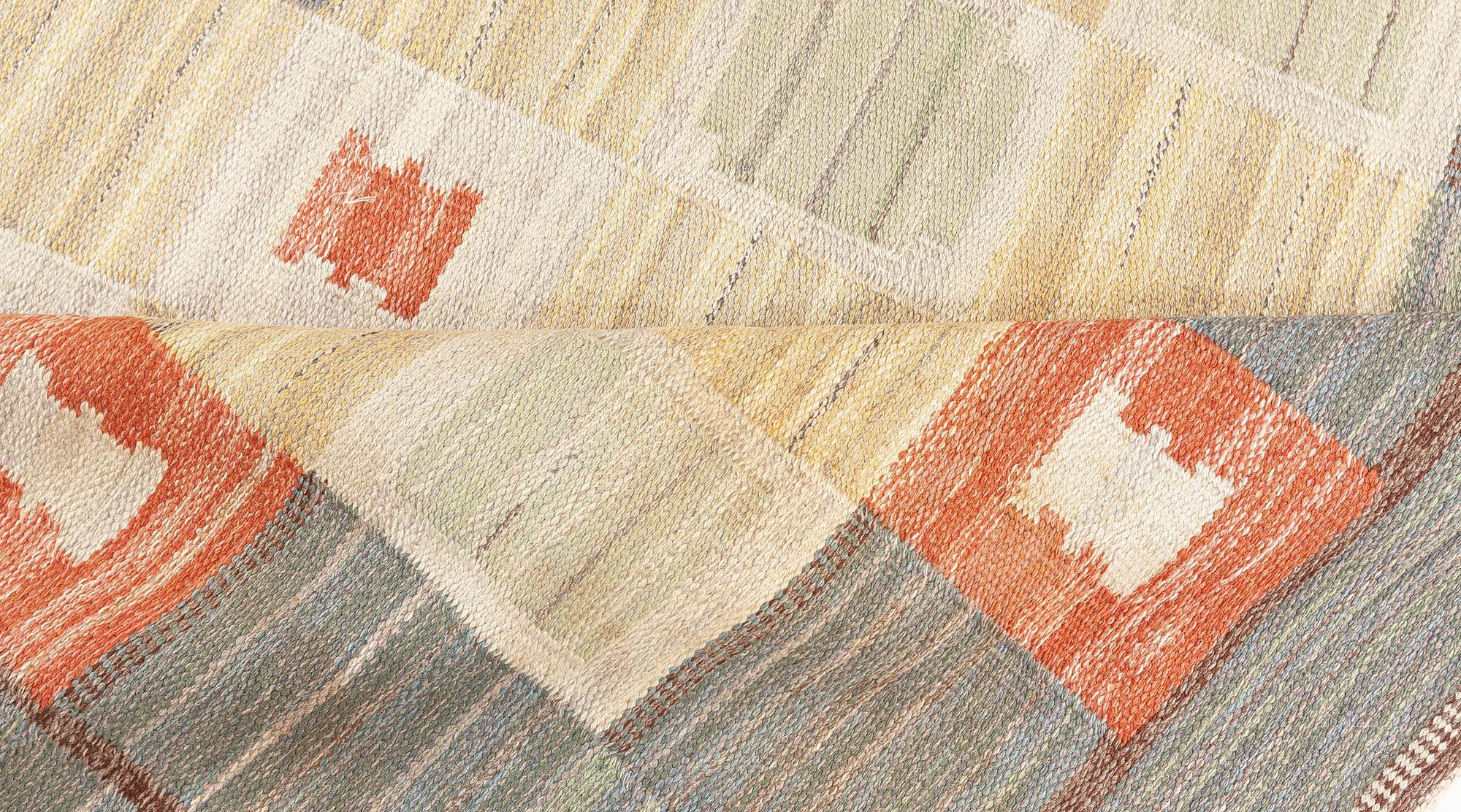 Schwedischer Flachgewebe-Teppich von Carl Dangel 'CD' im Vintage-Stil (Handgewebt) im Angebot