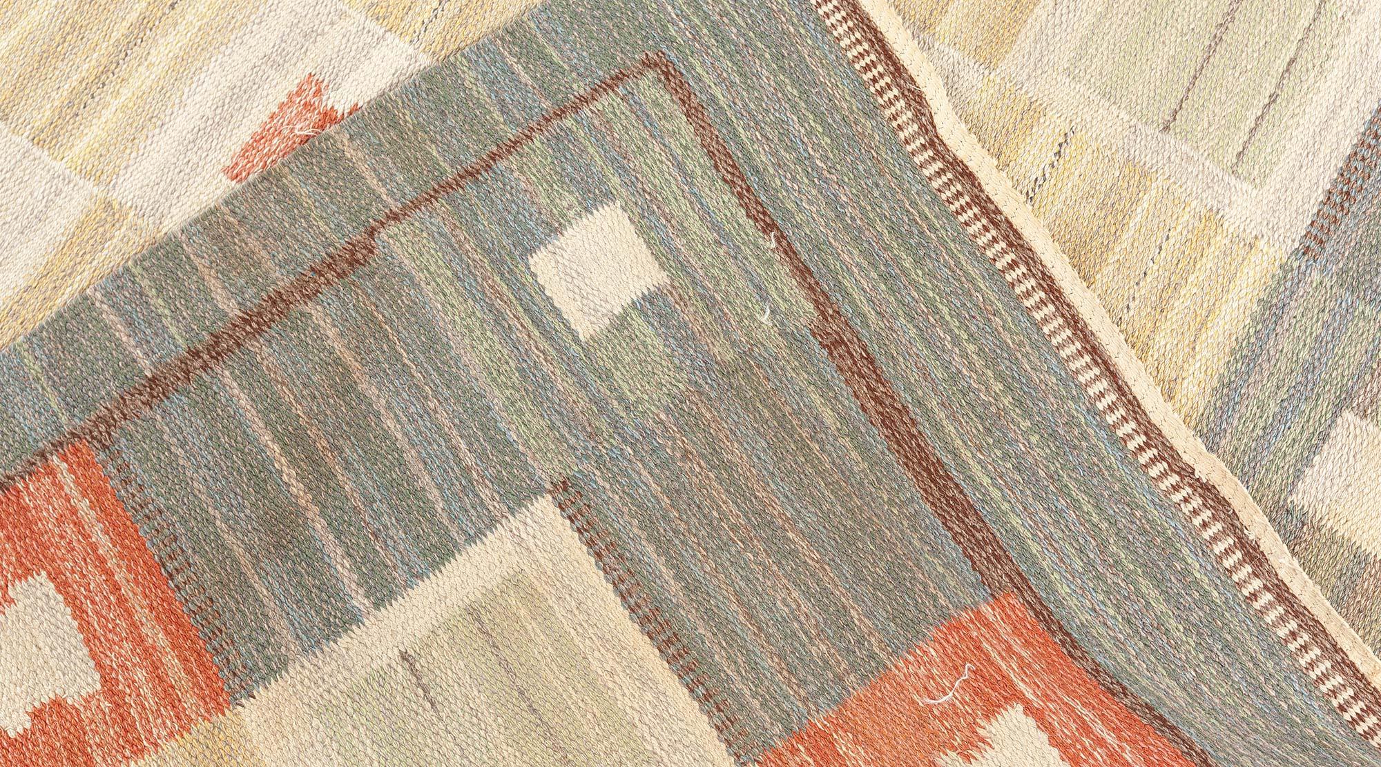 Schwedischer Flachgewebe-Teppich von Carl Dangel 'CD' im Vintage-Stil (20. Jahrhundert) im Angebot