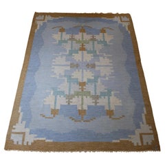 Vintage Swedish Flat weave rug by Ingegerd Silow