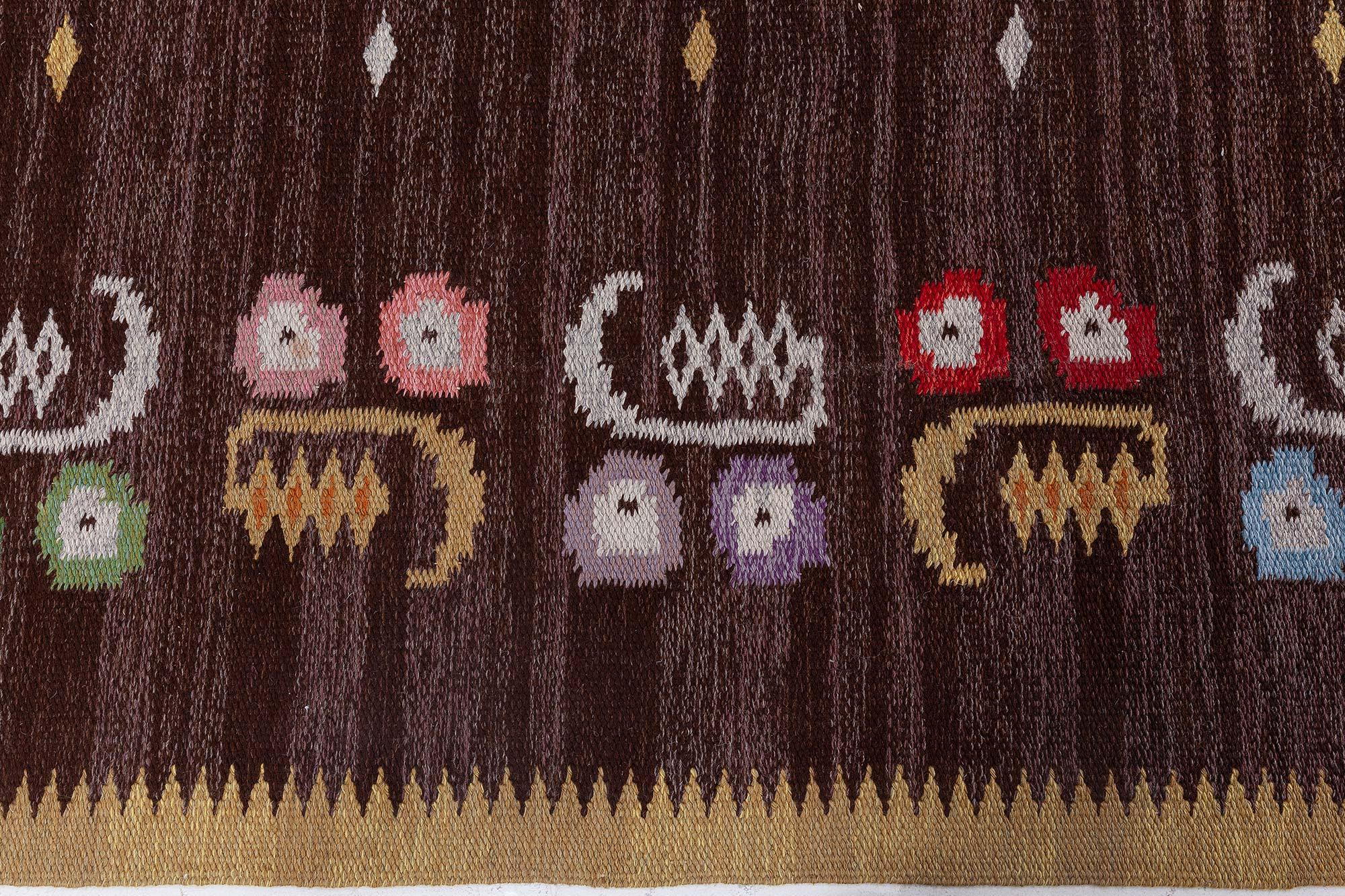 20th Century Vintage Swedish Flat-Weave Rug by Solveig Westerberg, at Doris Leslie Blau For Sale