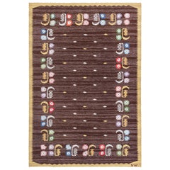 Schwedischer Flachgewebeteppich von Solveig Westerberg, Doris Leslie Blau, Vintage