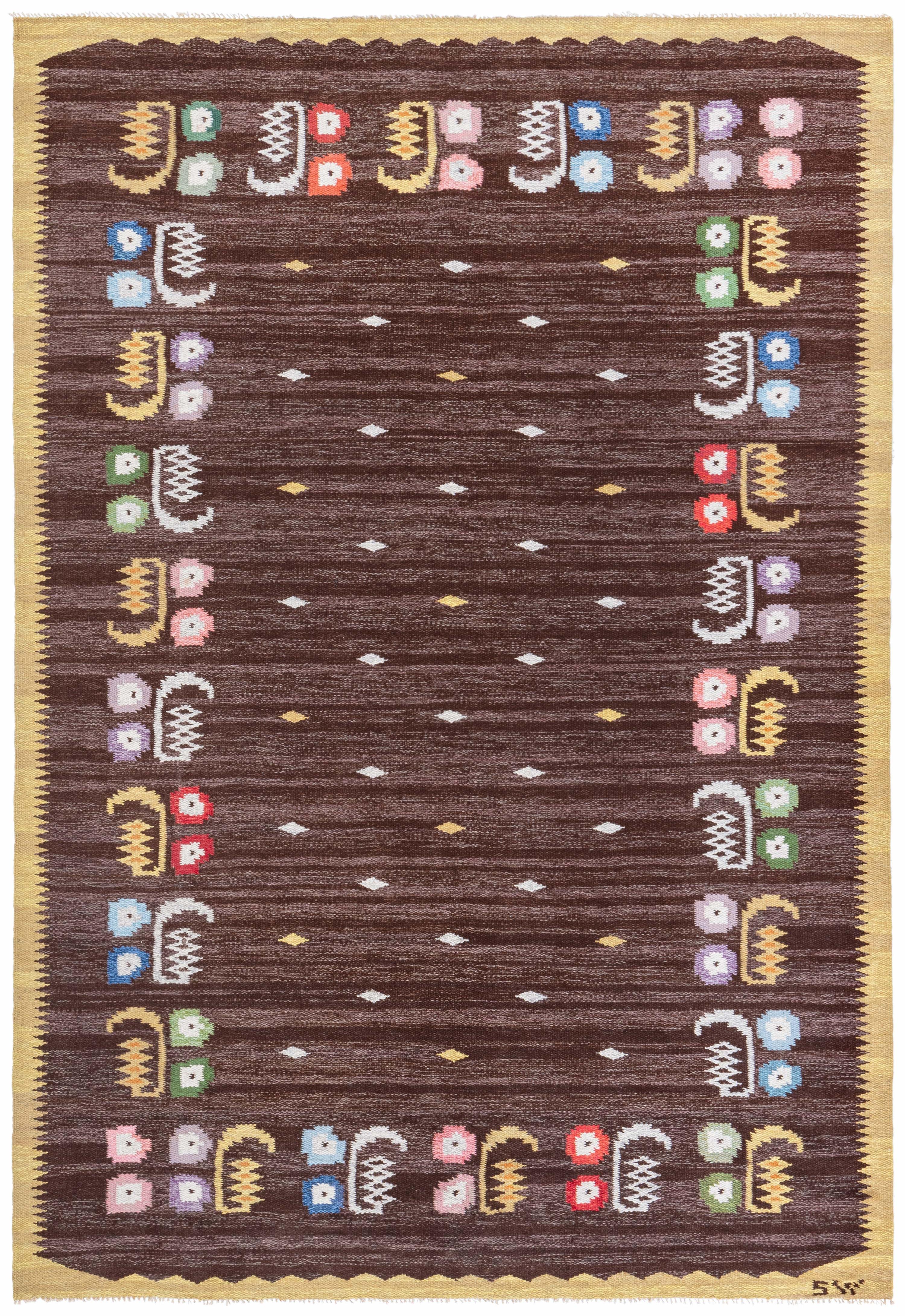 Vintage Swedish Flat-Weave Rug by Solveig Westerberg, at Doris Leslie Blau For Sale