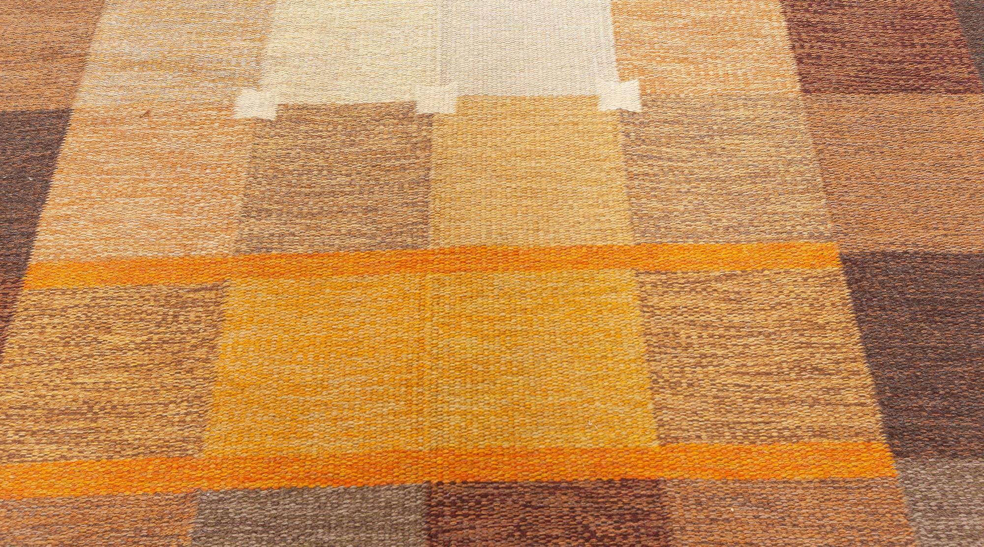 20th Century Vintage Swedish Flat Weave Rug by Ulla Parkdal For Sale