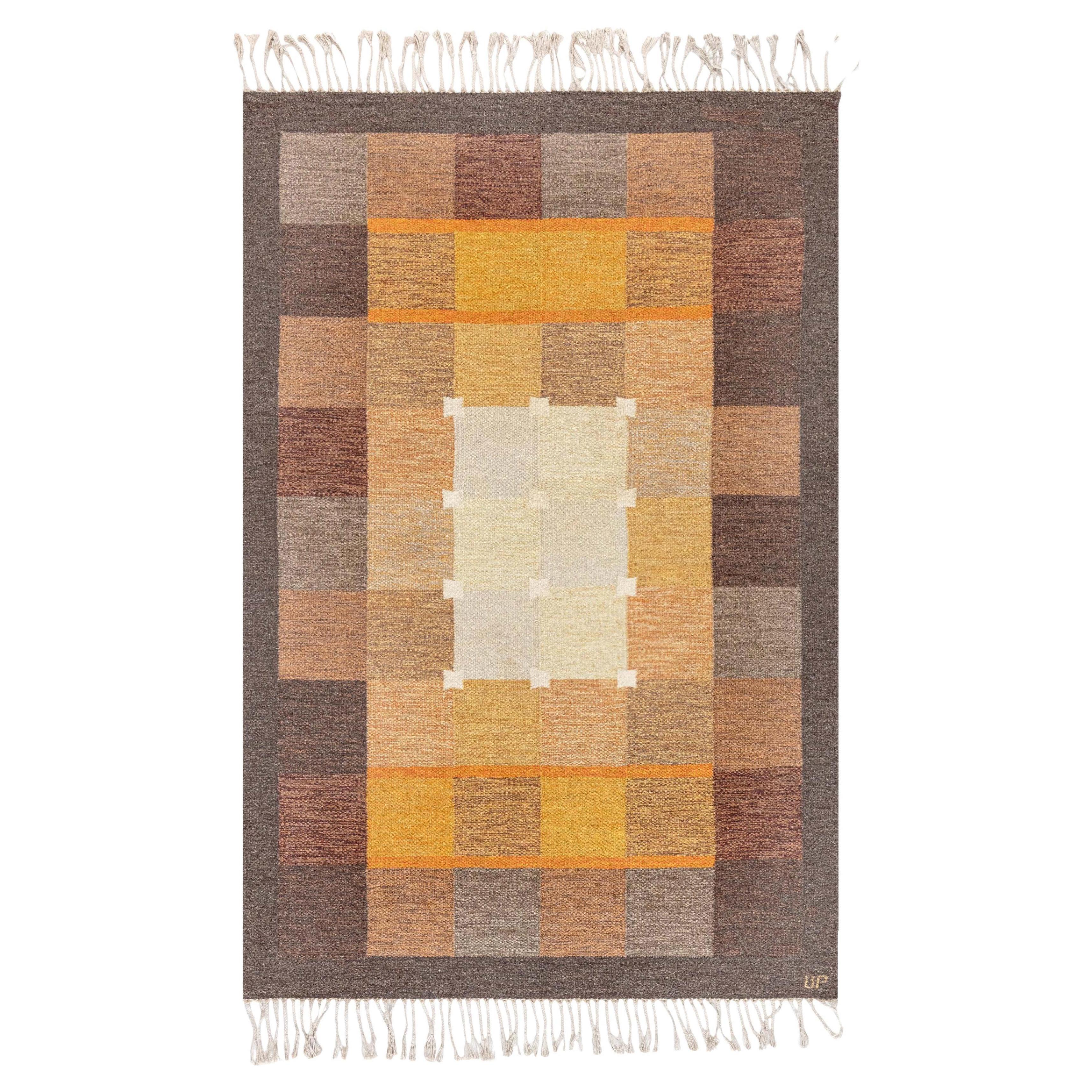 Vintage Swedish Flat Weave Rug by Ulla Parkdal