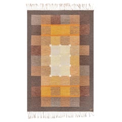 Vintage Swedish Flat Weave Rug by Ulla Parkdal