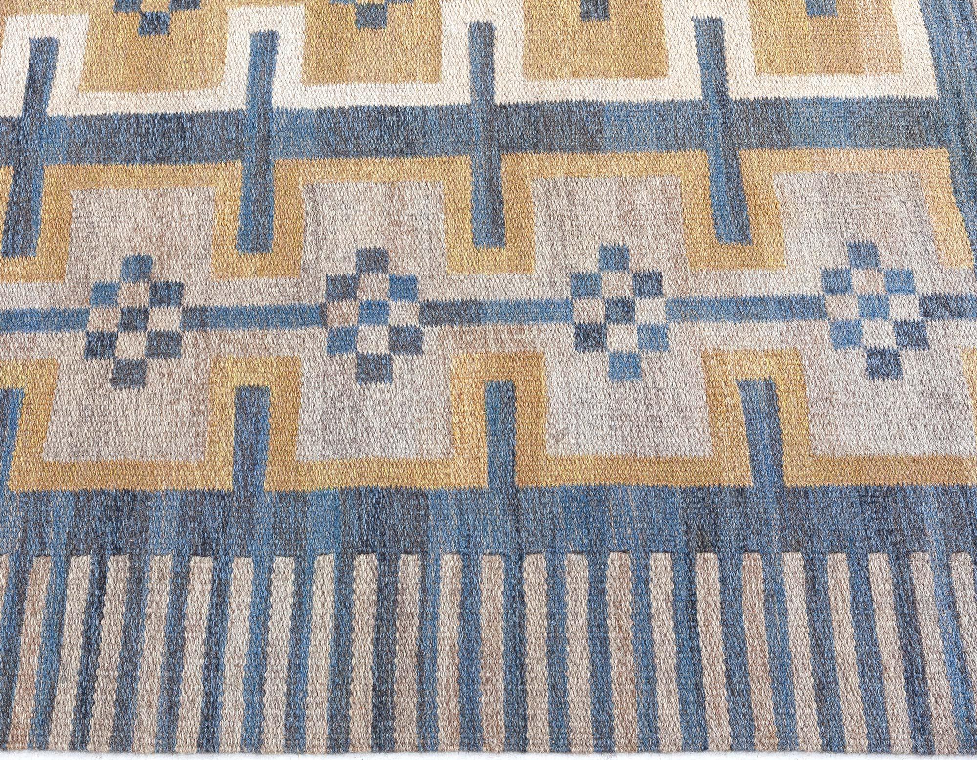 Mid-Century moderno Tappeto Doris Leslie Blau Vintage a trama piatta svedese in vendita