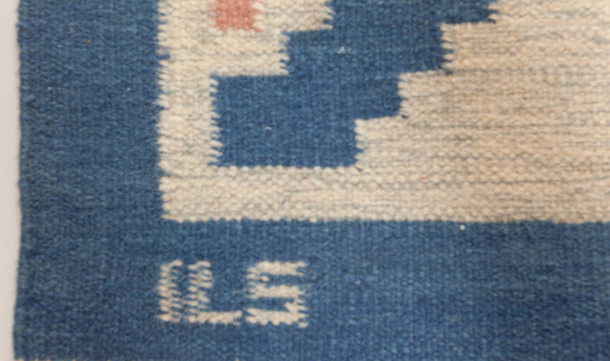 Scandinavian Vintage Swedish Flat Weave Rug