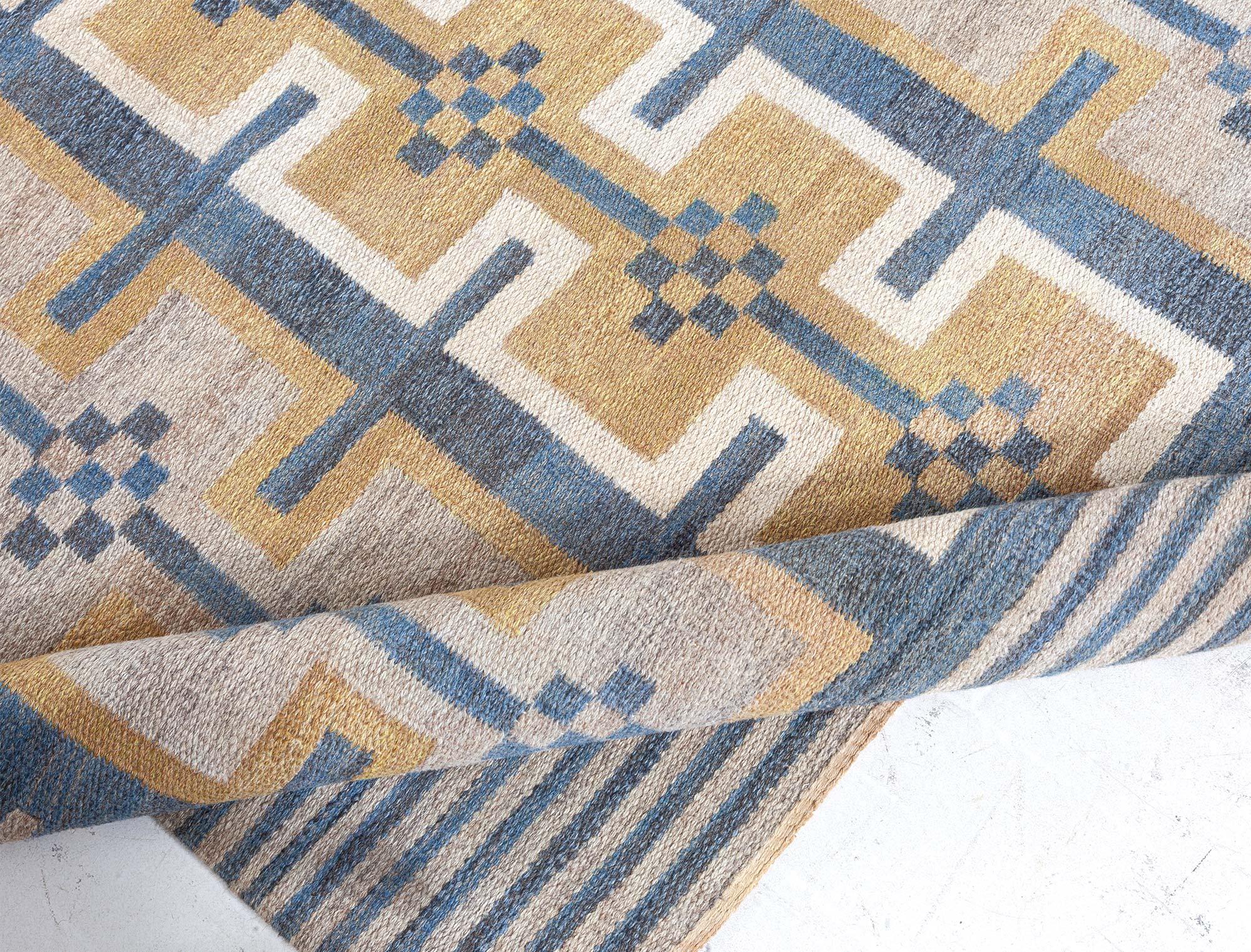 20th Century Vintage Swedish Flat Weave Rug For Sale