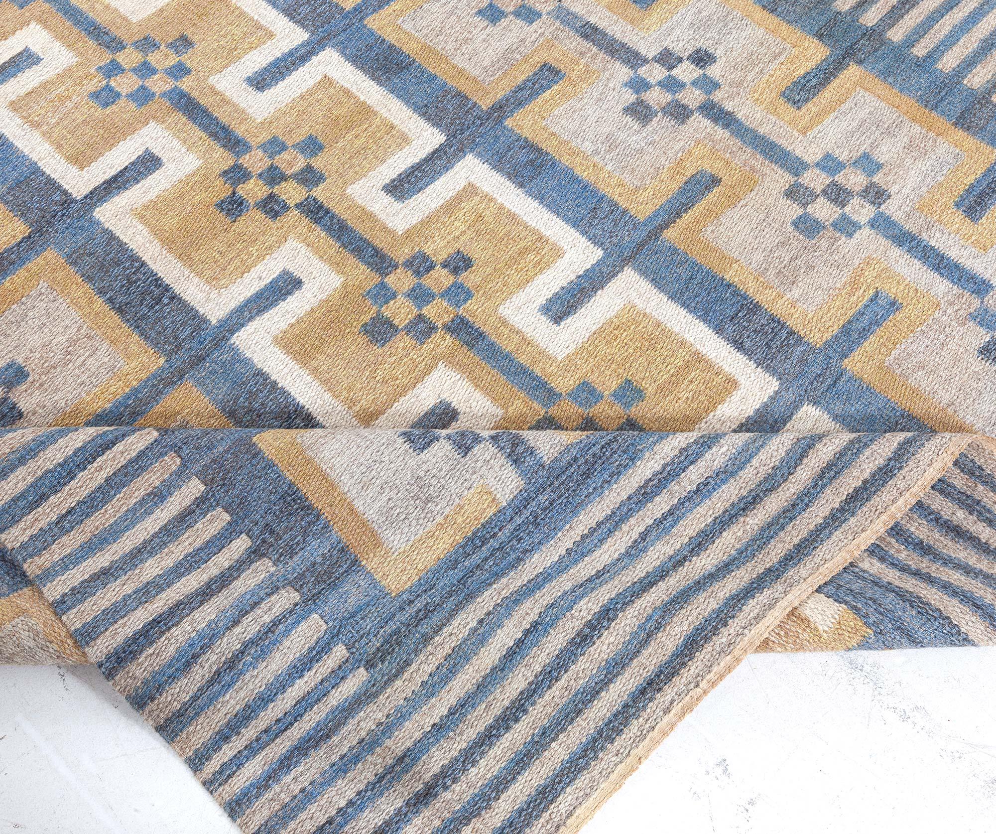 Lana Tappeto Doris Leslie Blau Vintage a trama piatta svedese in vendita